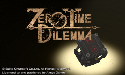 Zero Escape: Toki no Dilemma title screen for Nintendo 3DS